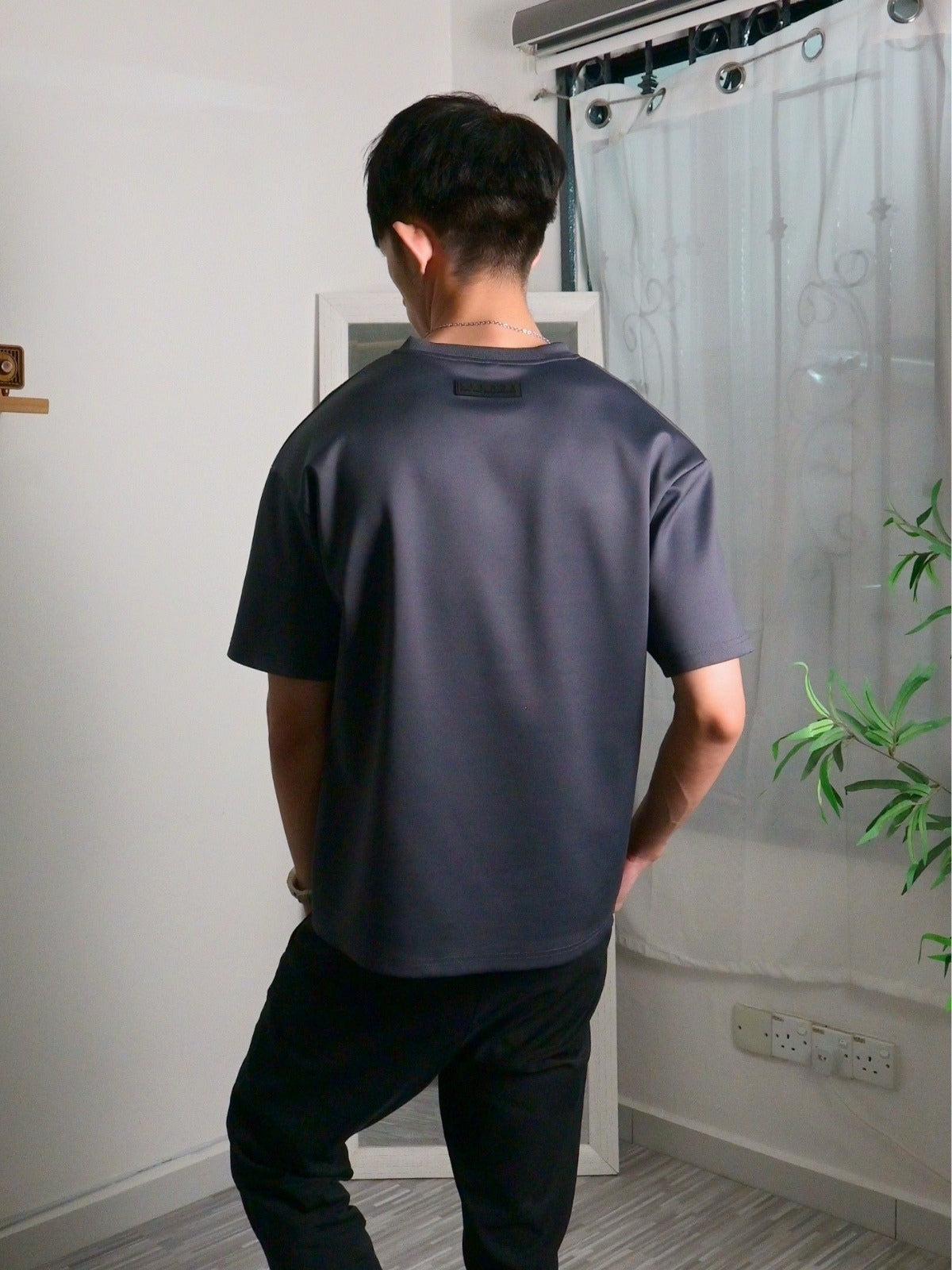 Nimbus Oversized V-Neck Shirt | Charcoal