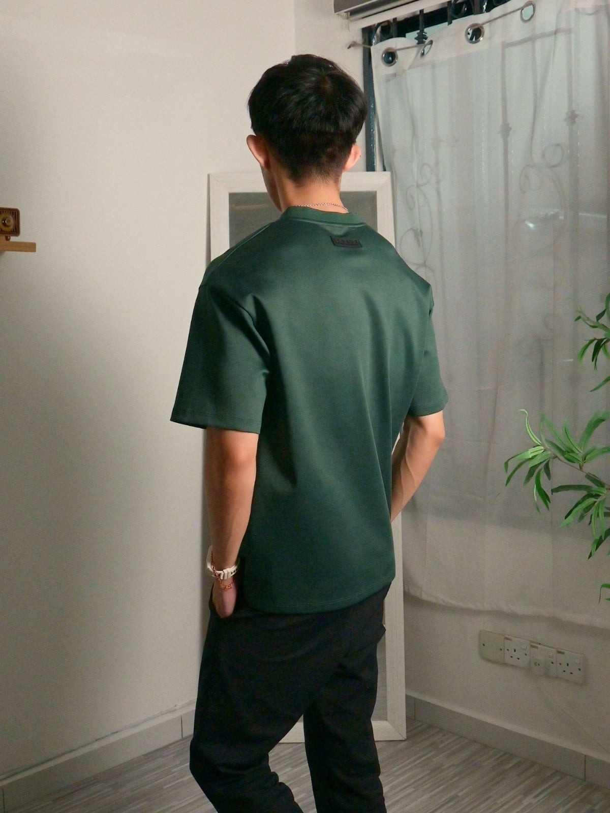 Nimbus Oversized V-Neck Shirt | Dark Green
