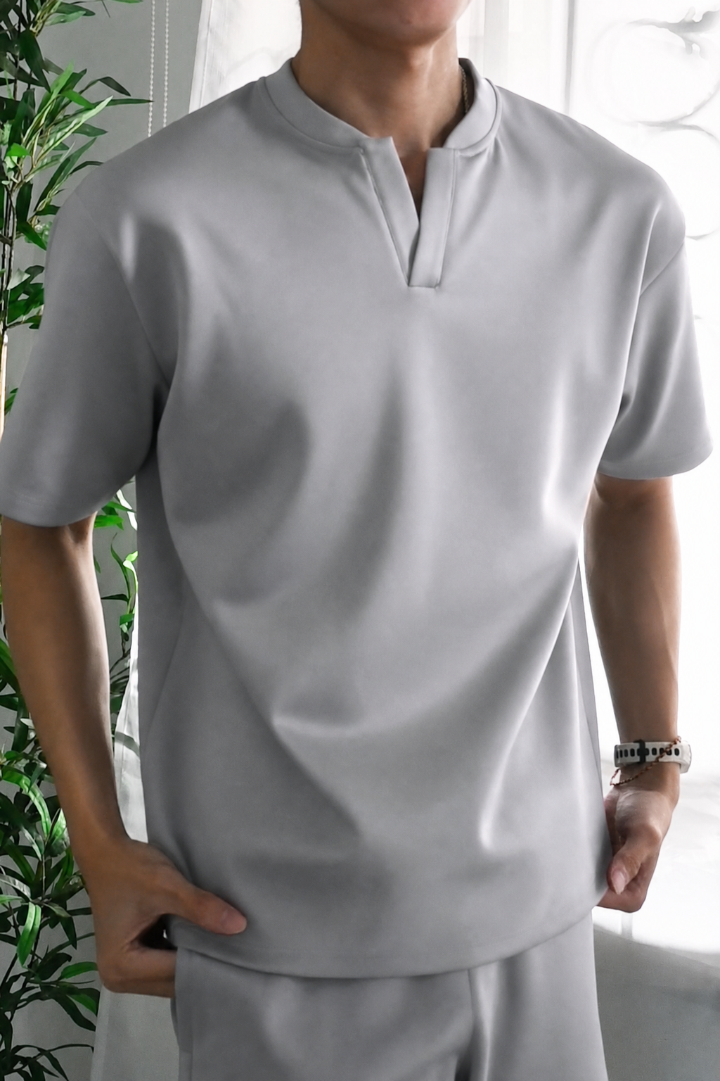 Nimbus Oversized V-Neck Shirt | Cloud