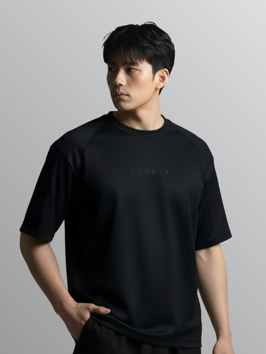 Nimbus Oversized Arc Tee | Black