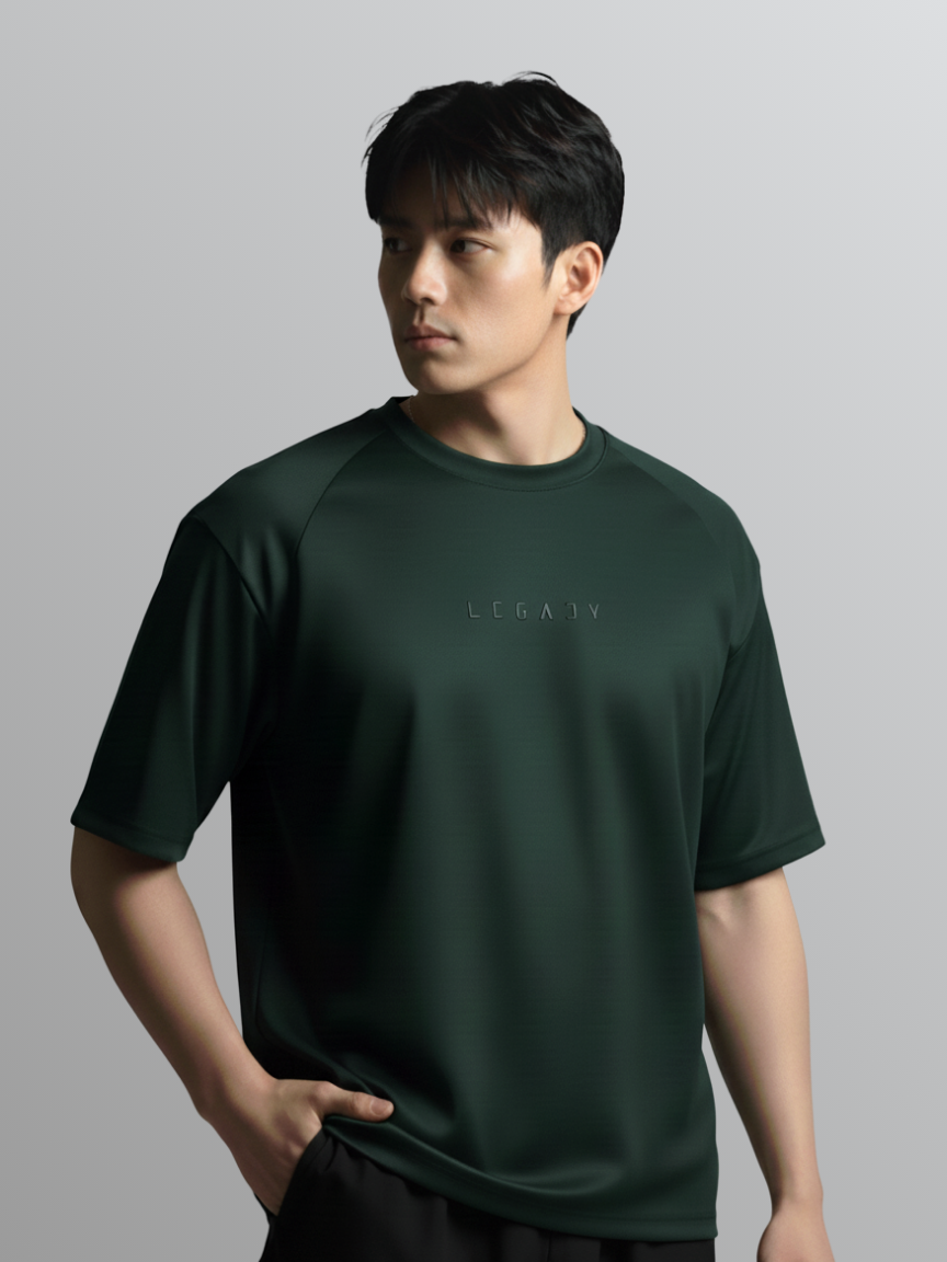 Nimbus Oversized Arc Tee | Dark Green