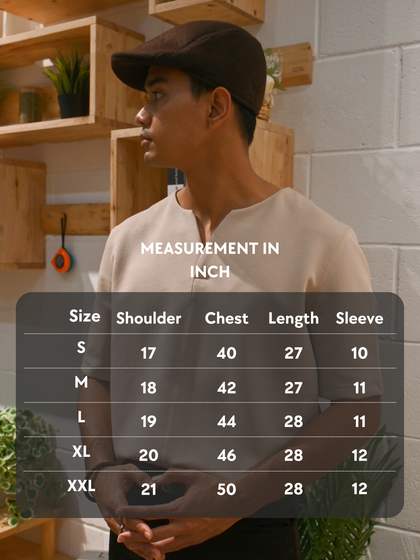 V-Neck Shirt Essential | Beige