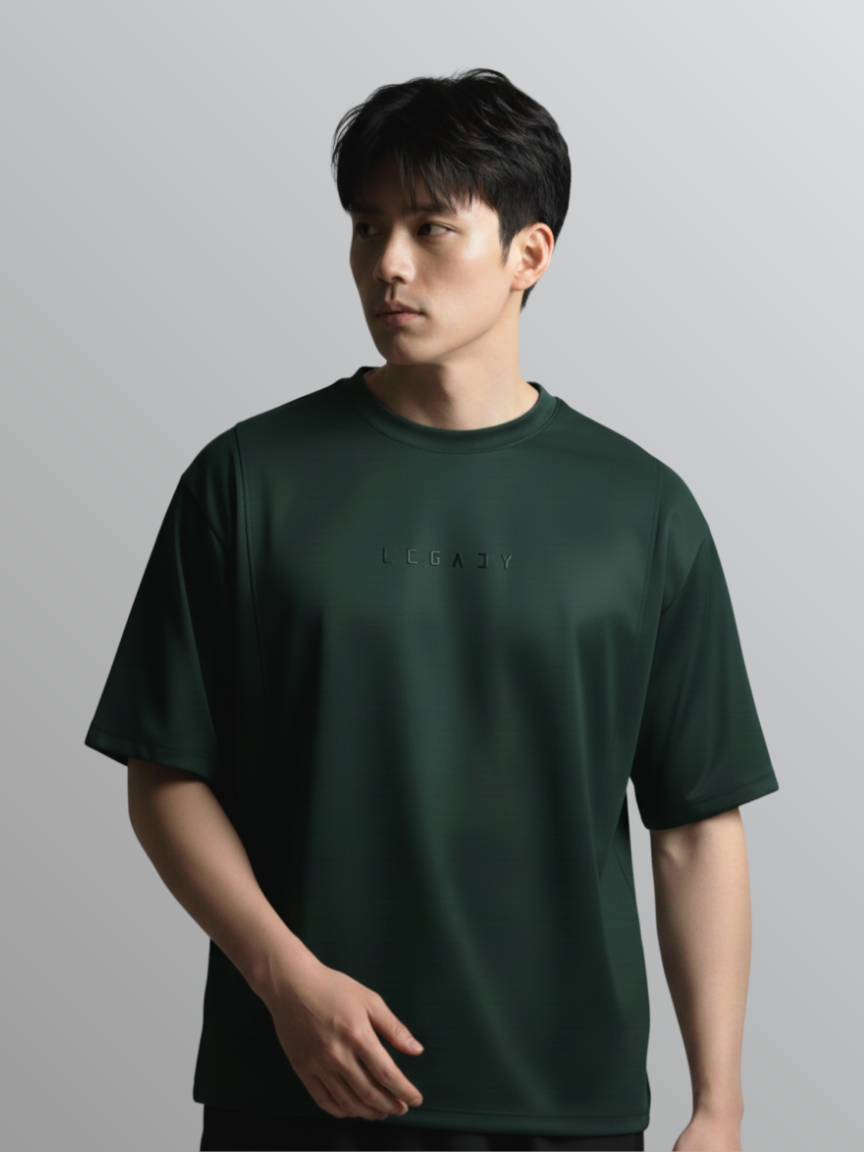 Nimbus Oversized Splice Tee | Dark Green