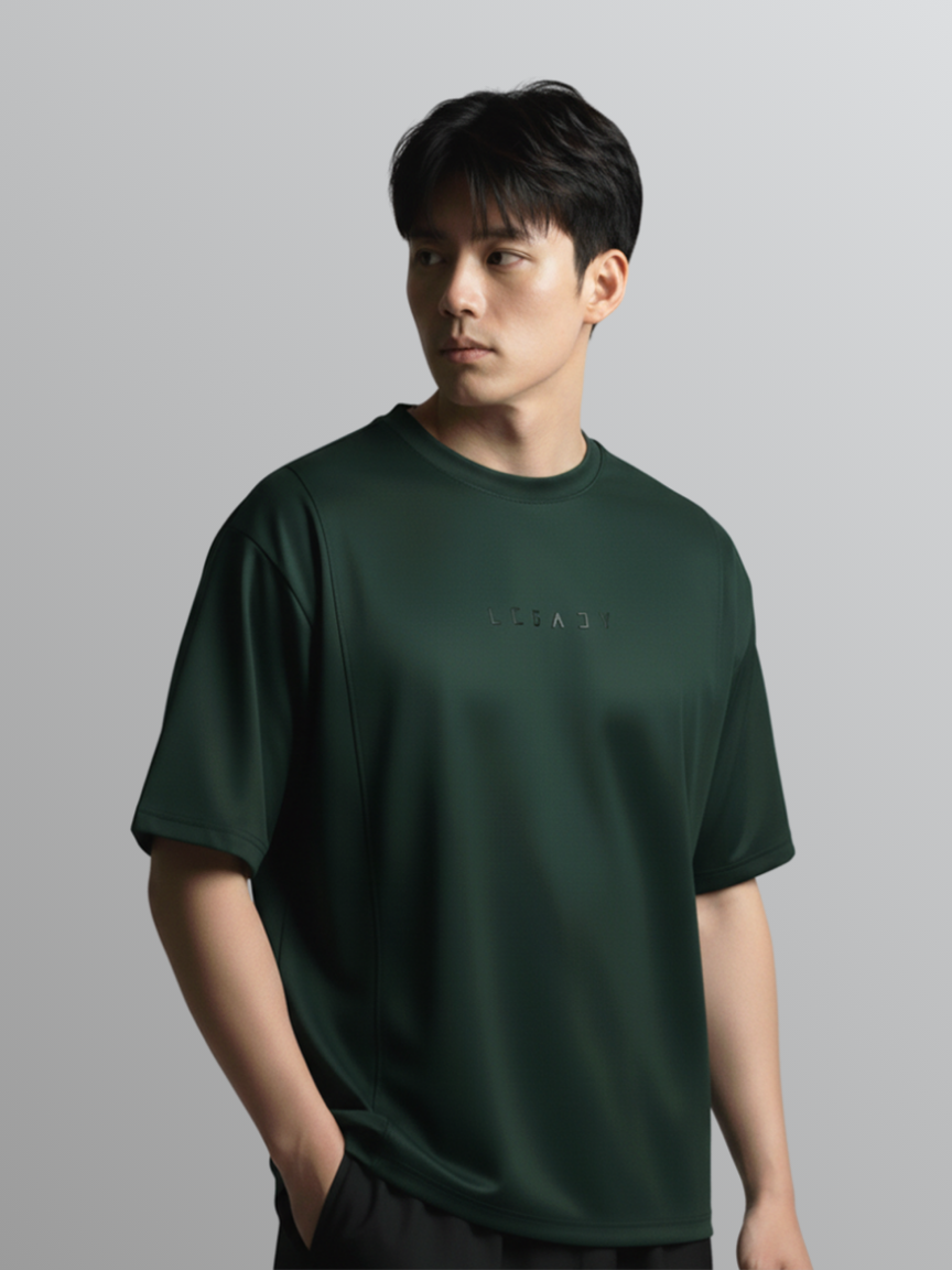 Nimbus Oversized Splice Tee | Dark Green