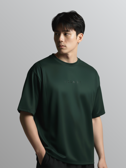 Nimbus Oversized Splice Tee | Dark Green