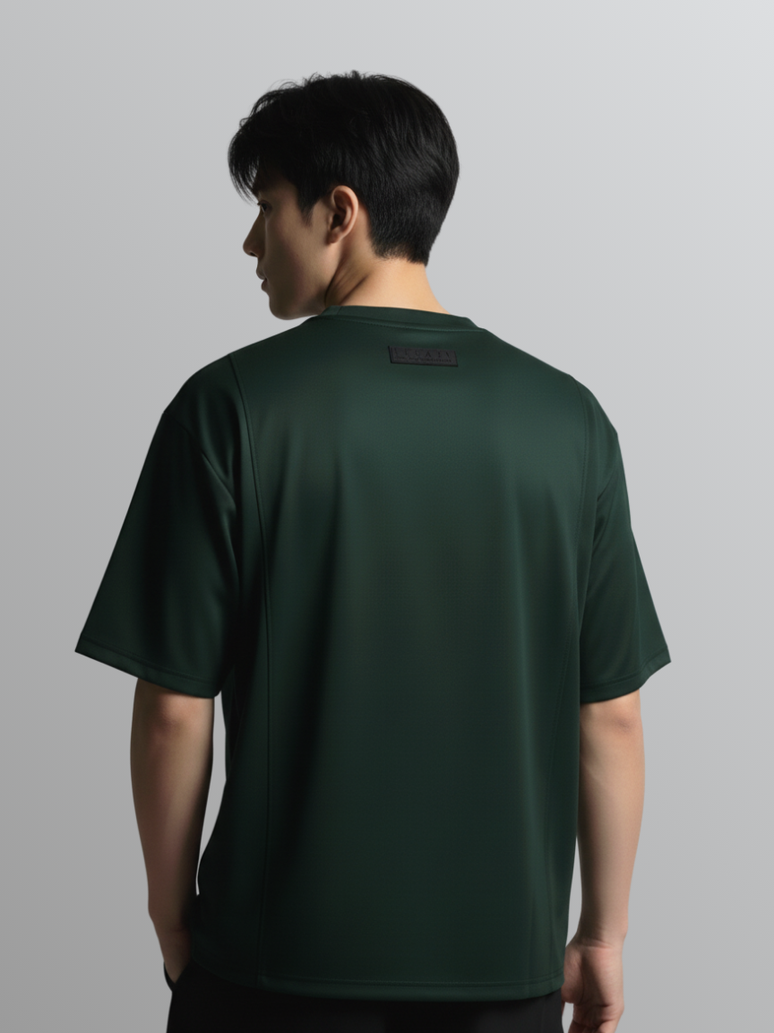 Nimbus Oversized Splice Tee | Dark Green
