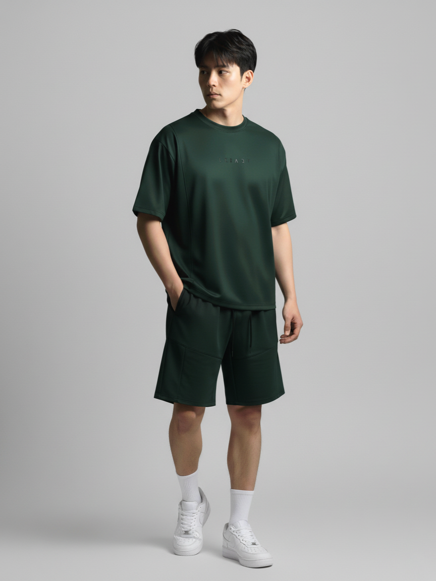 Nimbus Oversized Splice Tee | Dark Green