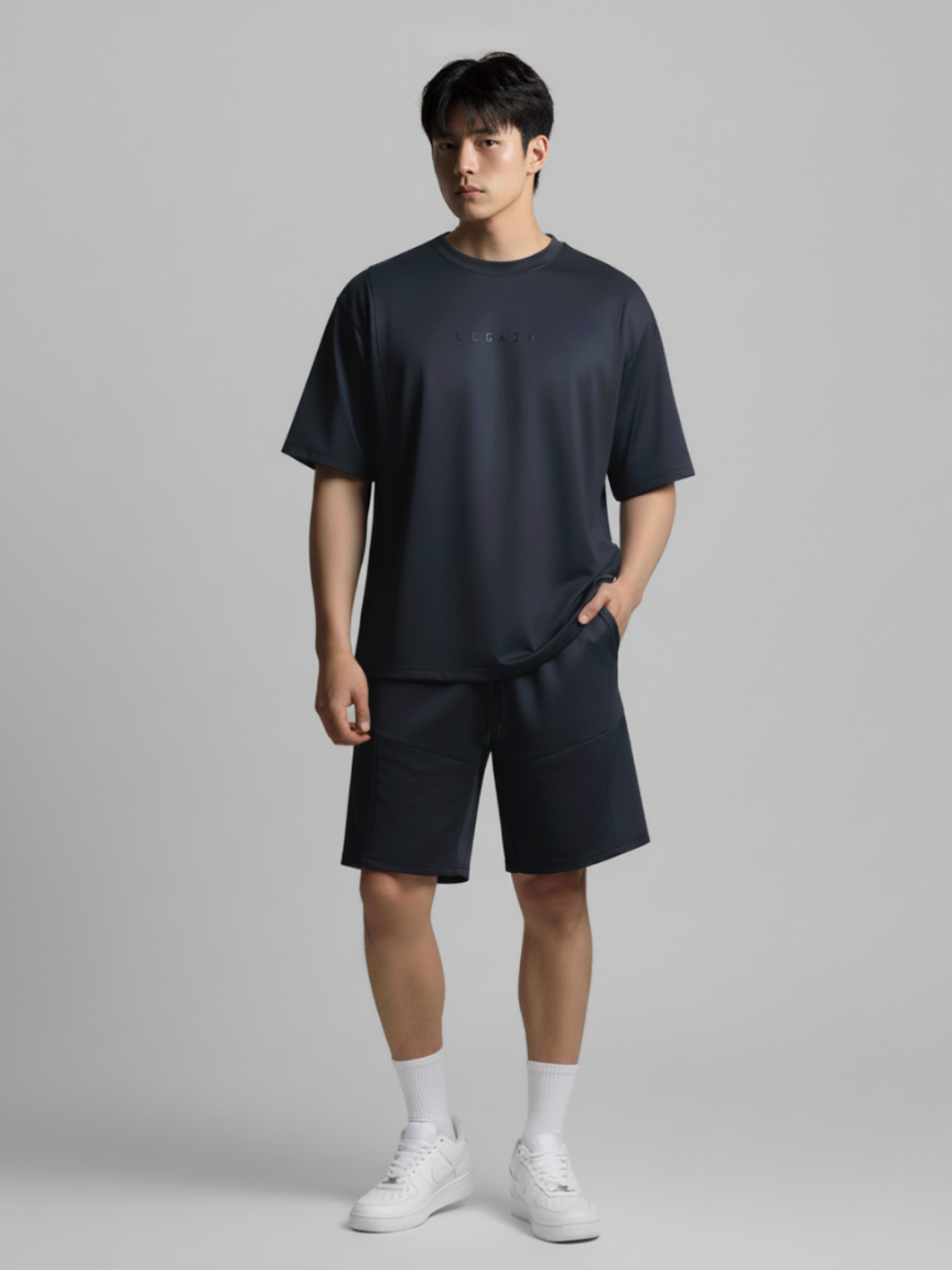 Nimbus Oversized Splice Tee | Charcoal