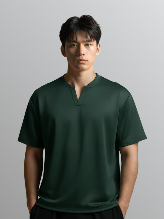 Nimbus Oversized V-Neck Shirt | Dark Green