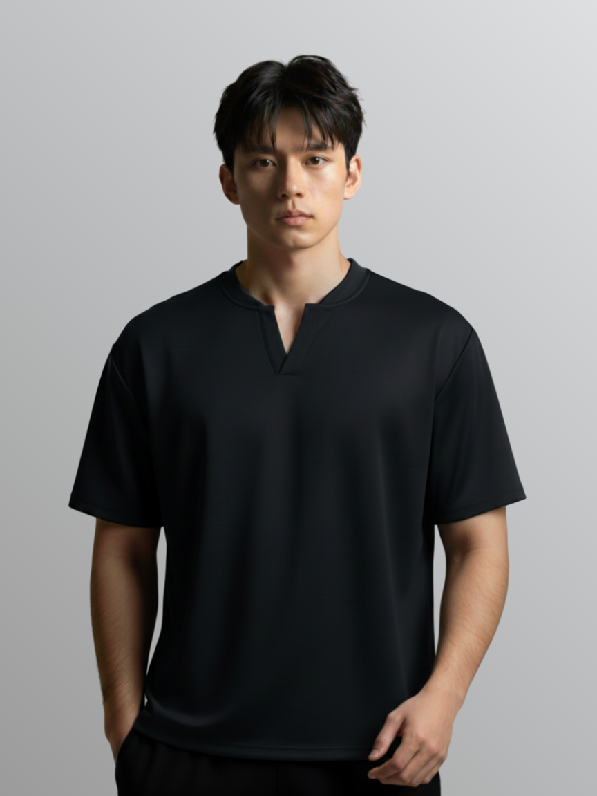 Nimbus Oversized V-Neck Shirt | Black