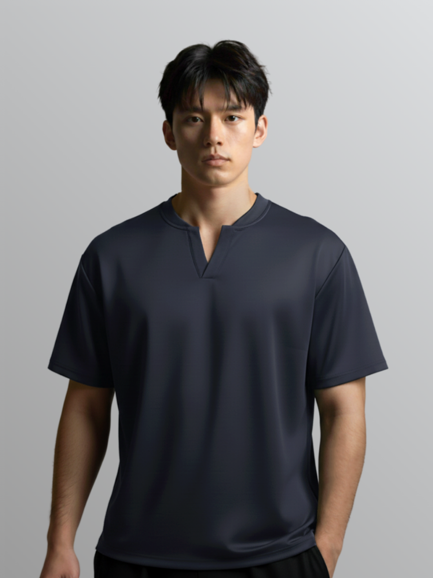 Nimbus Oversized V-Neck Shirt | Charcoal