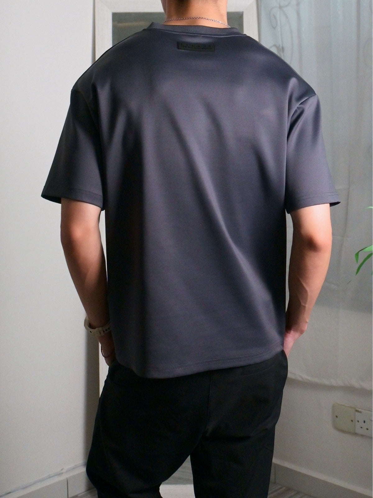 Nimbus Oversized V-Neck Shirt | Charcoal