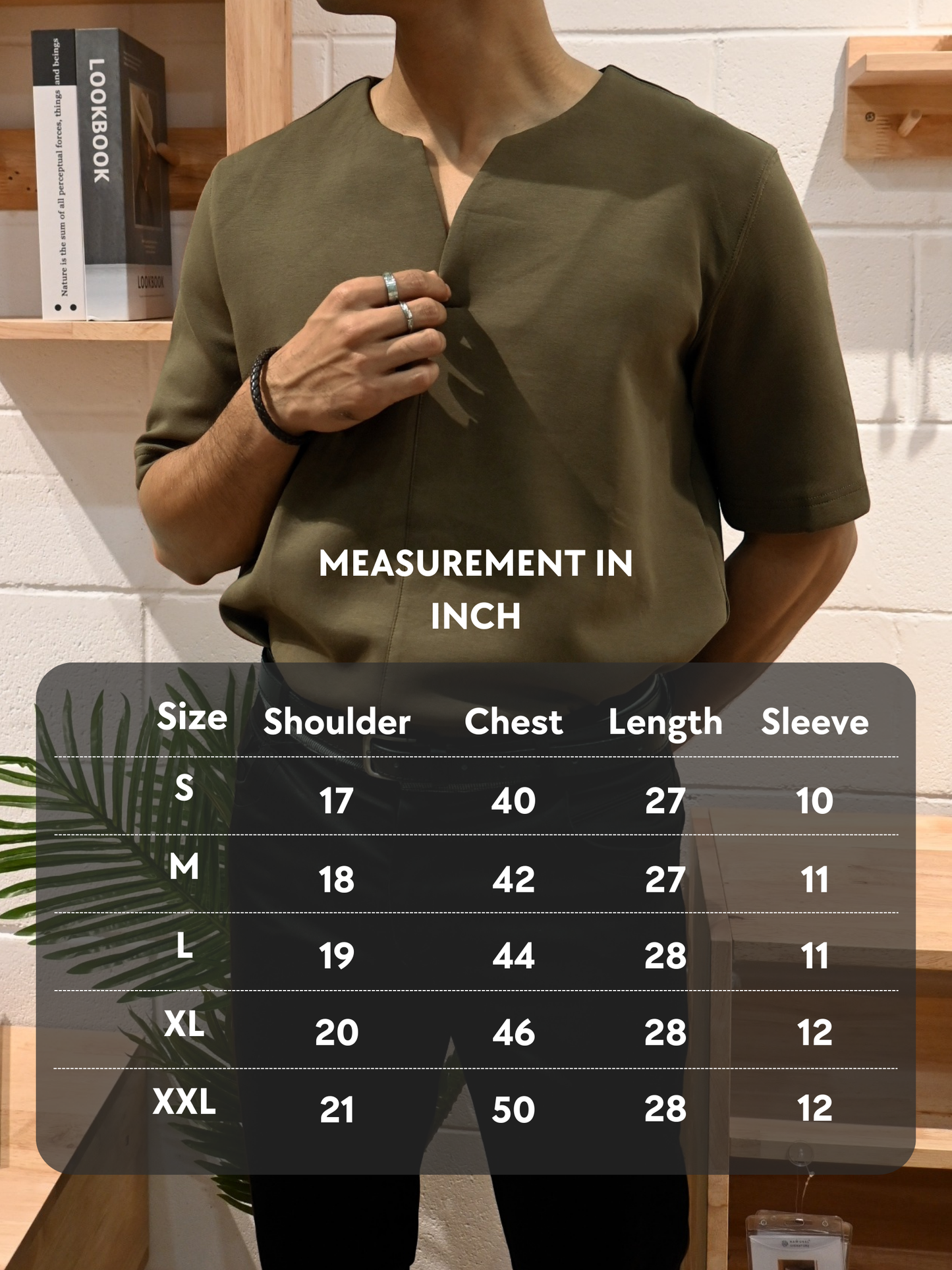 V-Neck Shirt Essential | Army Green