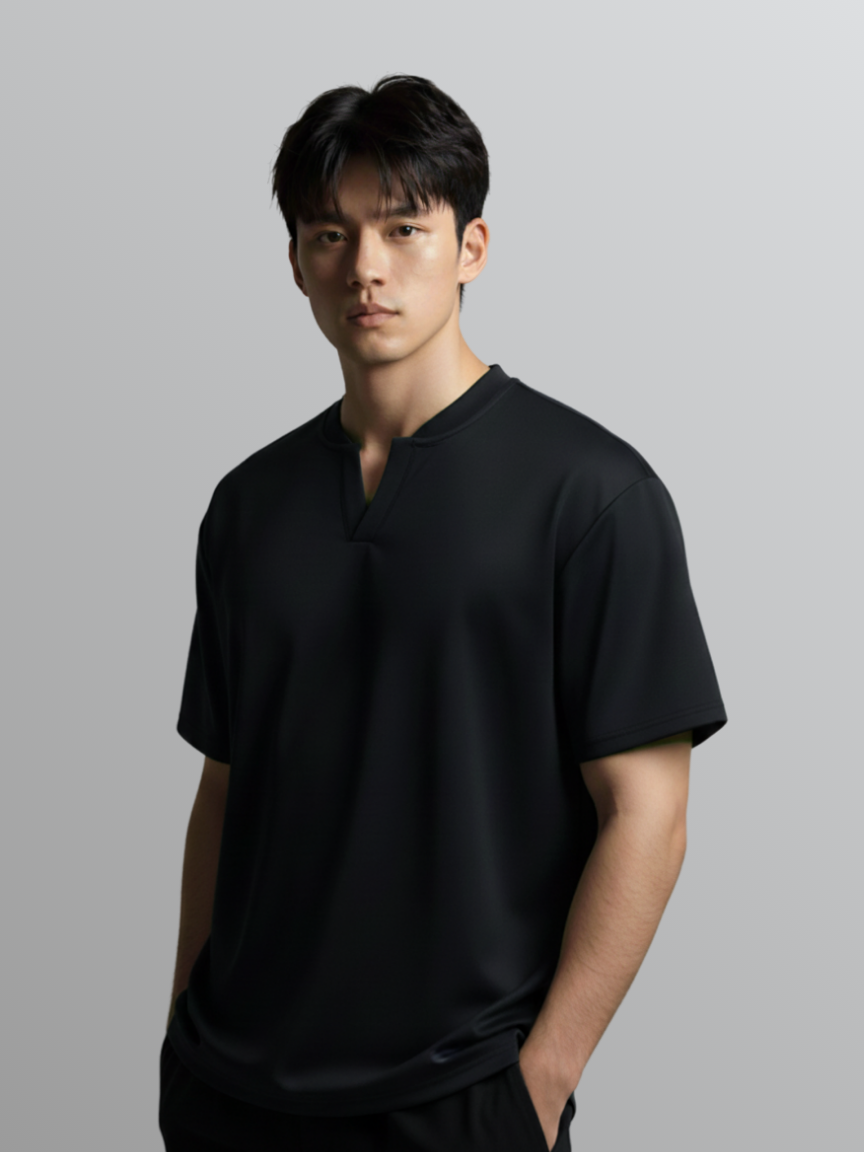 Nimbus Oversized V-Neck Shirt | Black