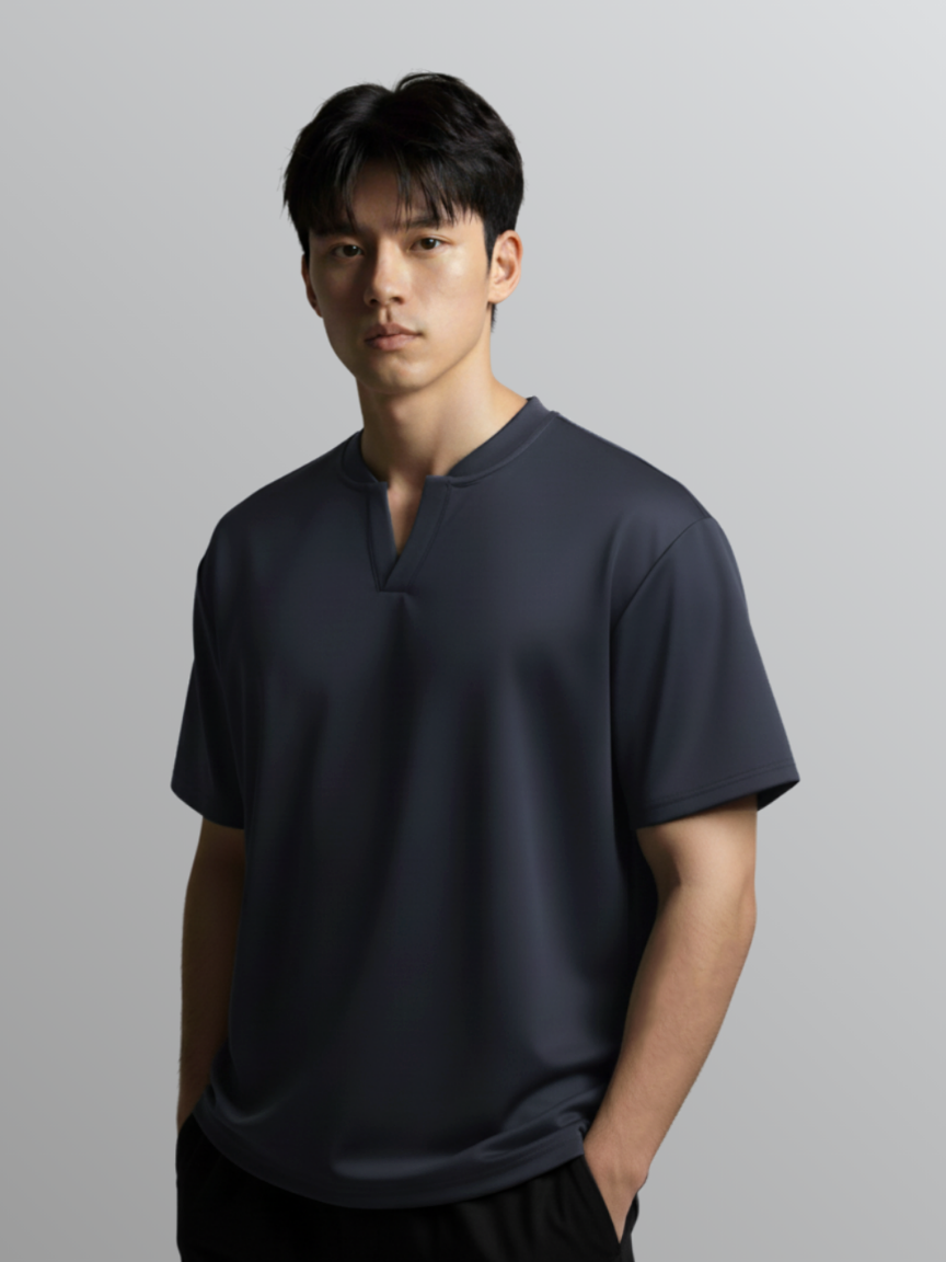 Nimbus Oversized V-Neck Shirt | Charcoal