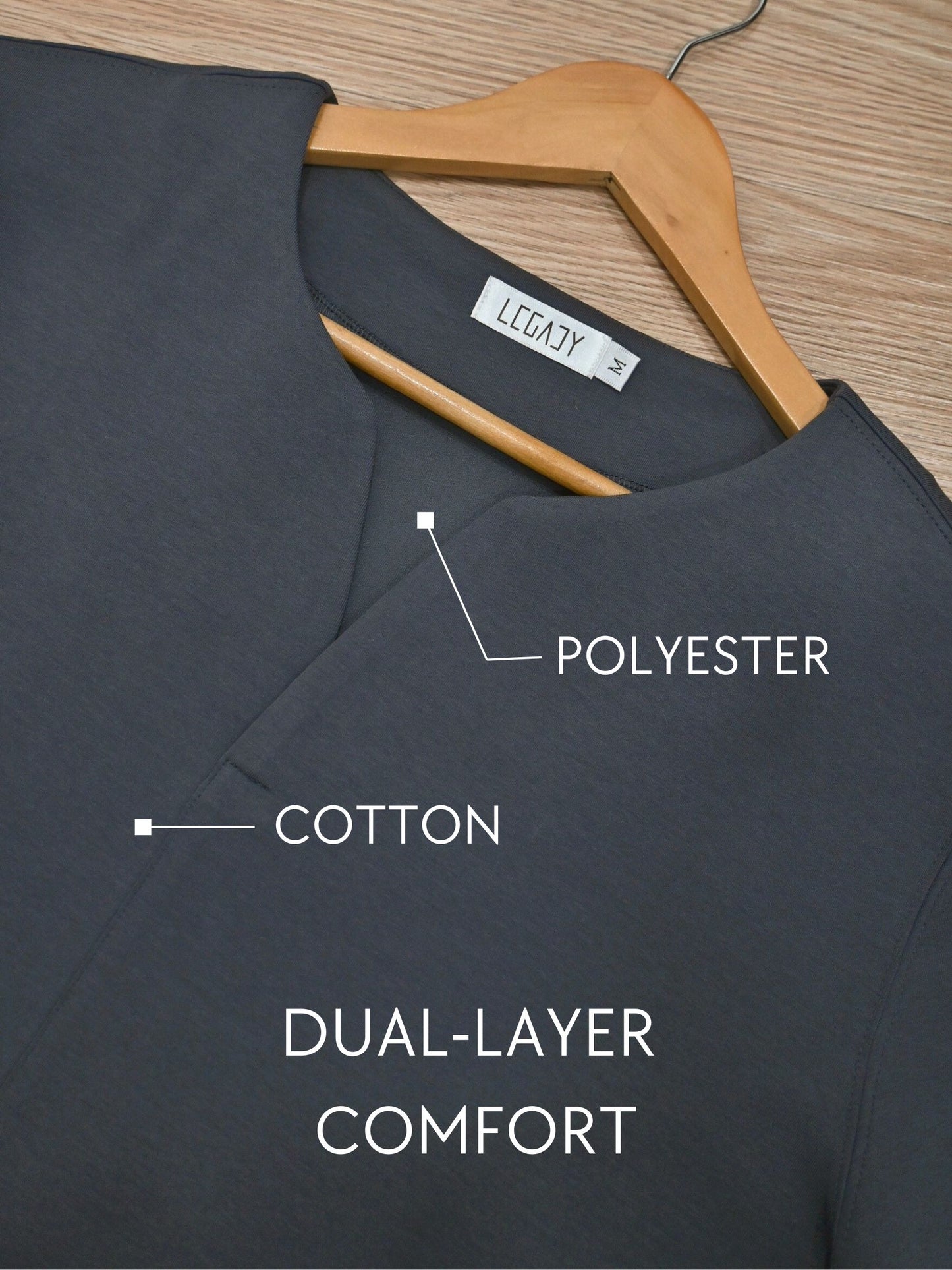 V-Neck Shirt Essential | Charcoal