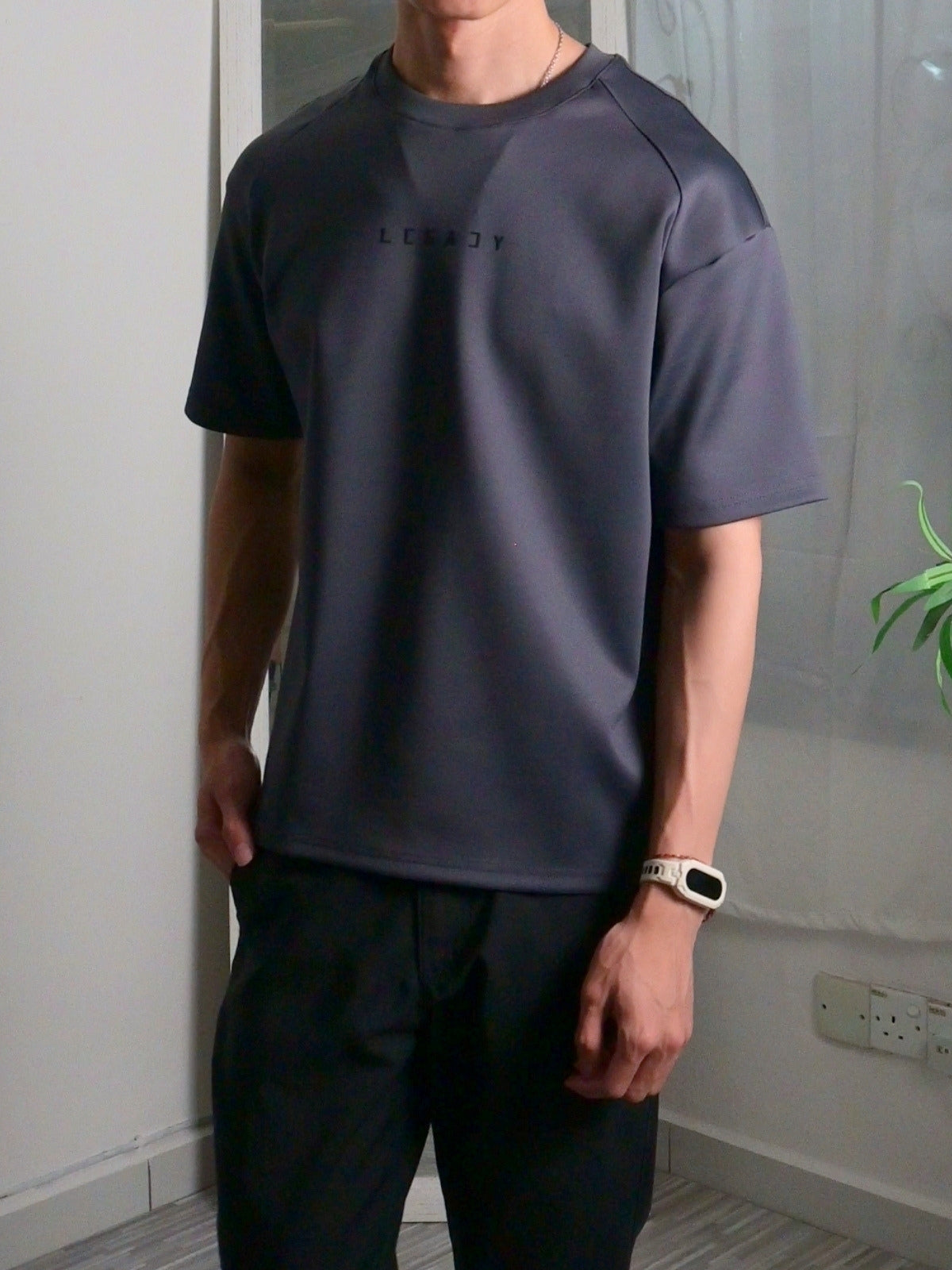 Nimbus Oversized Arc Tee | Charcoal