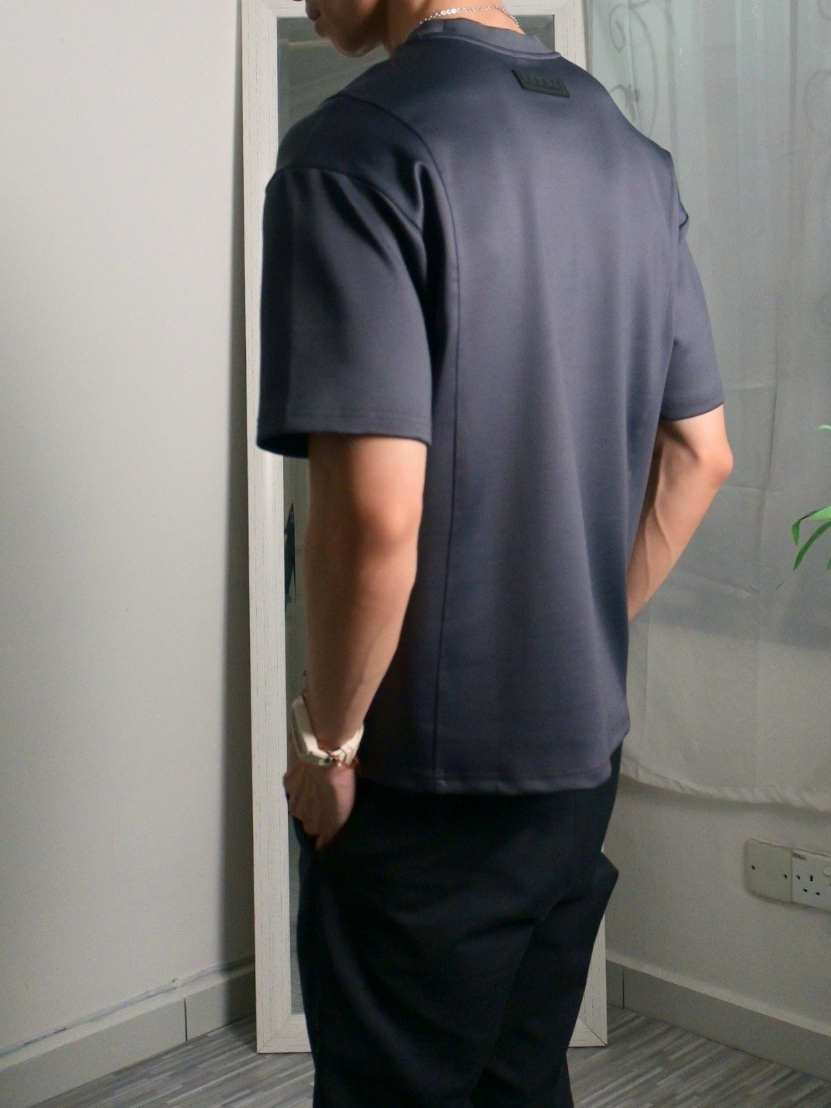 Nimbus Oversized Splice Tee | Charcoal