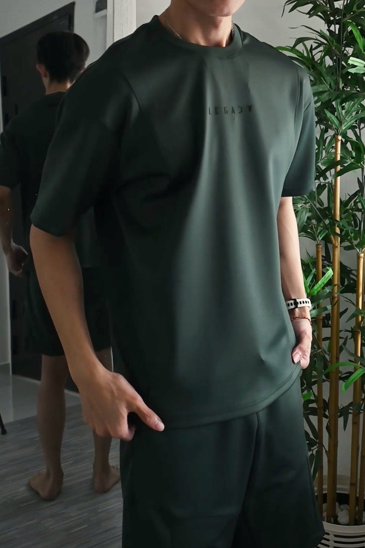 Nimbus Oversized Splice Tee | Dark Green