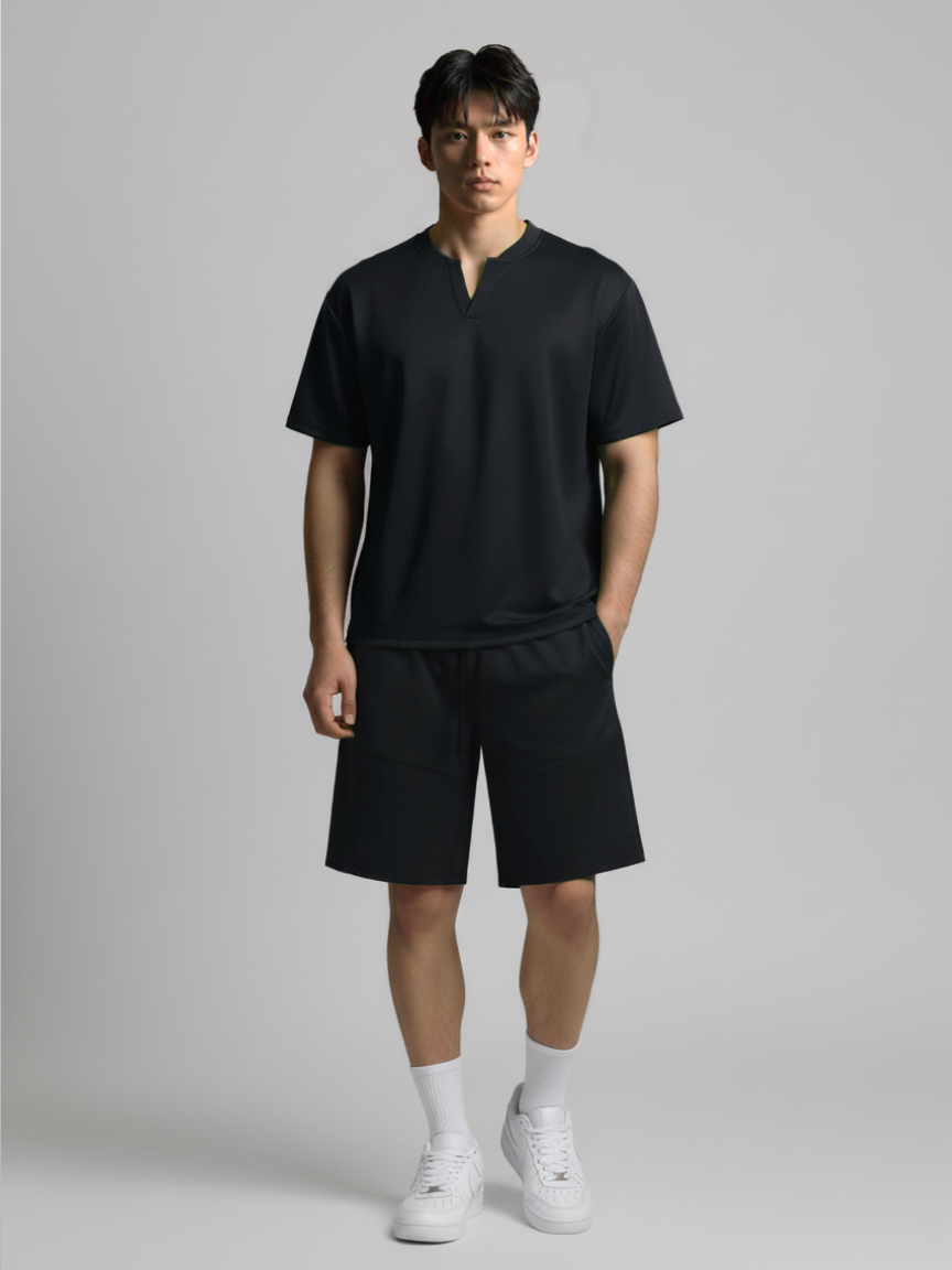 Nimbus Oversized V-Neck Shirt | Black