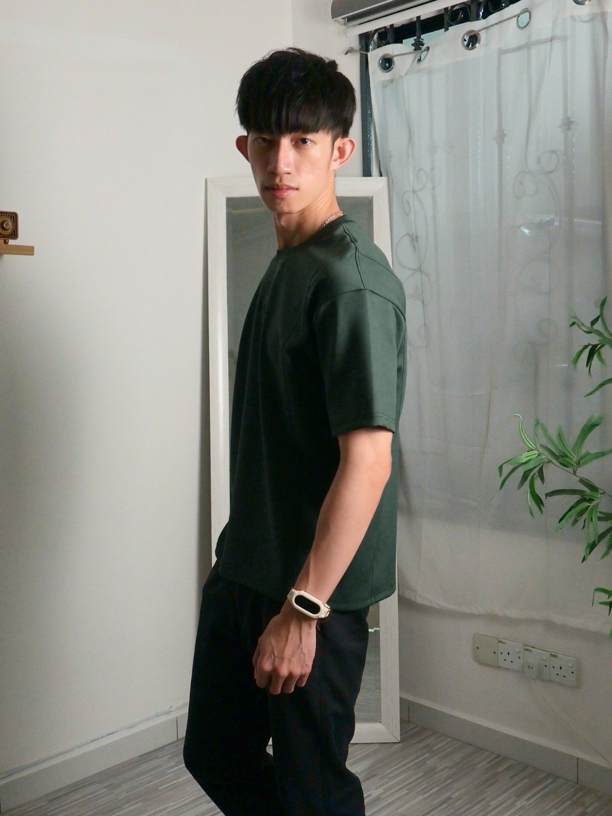 Nimbus Oversized Splice Tee | Dark Green