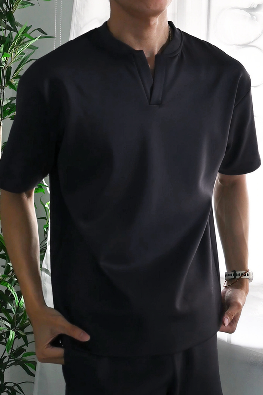 Nimbus Oversized V-Neck Shirt | Charcoal