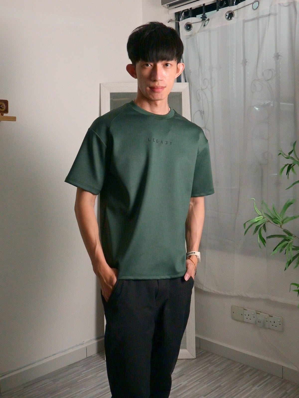 Nimbus Oversized Arc Tee | Dark Green