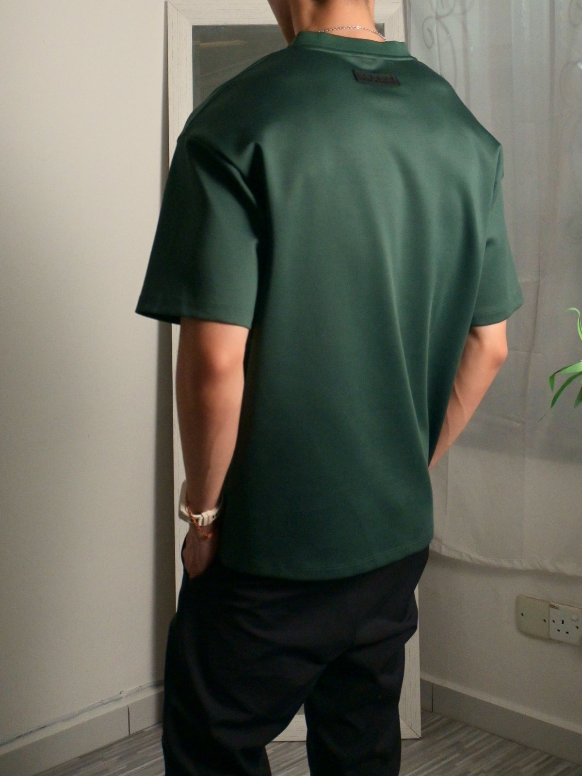 Nimbus Oversized V-Neck Shirt | Dark Green