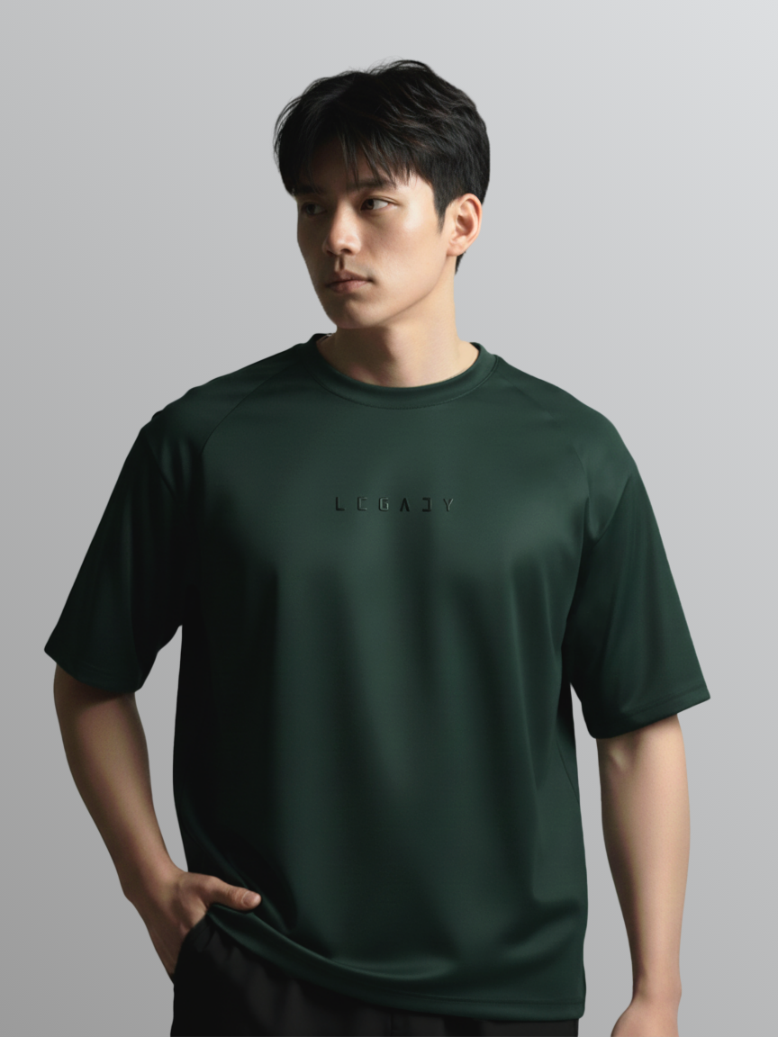 Nimbus Oversized Arc Tee | Dark Green