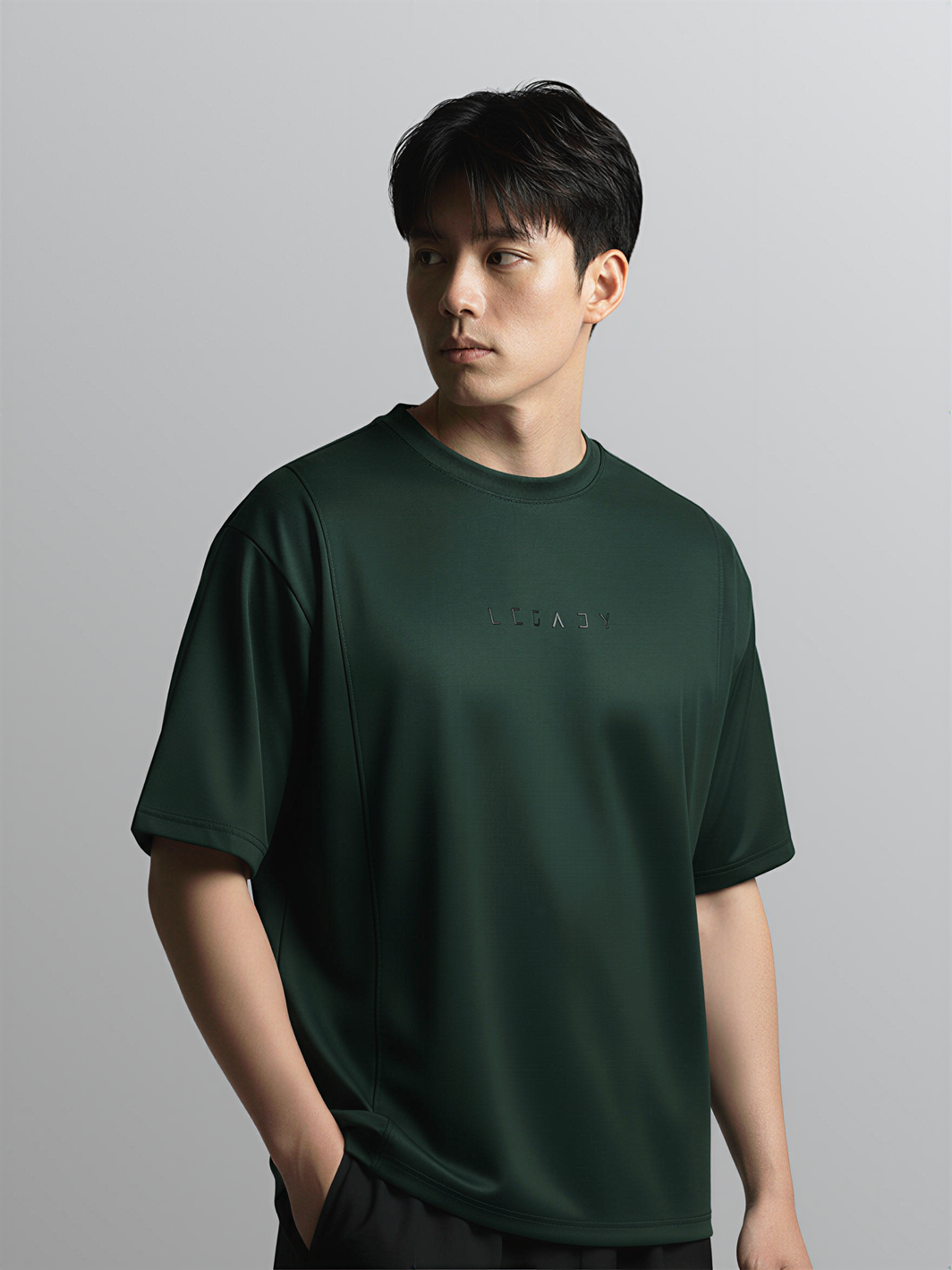 Nimbus Oversized Splice Tee | Dark Green
