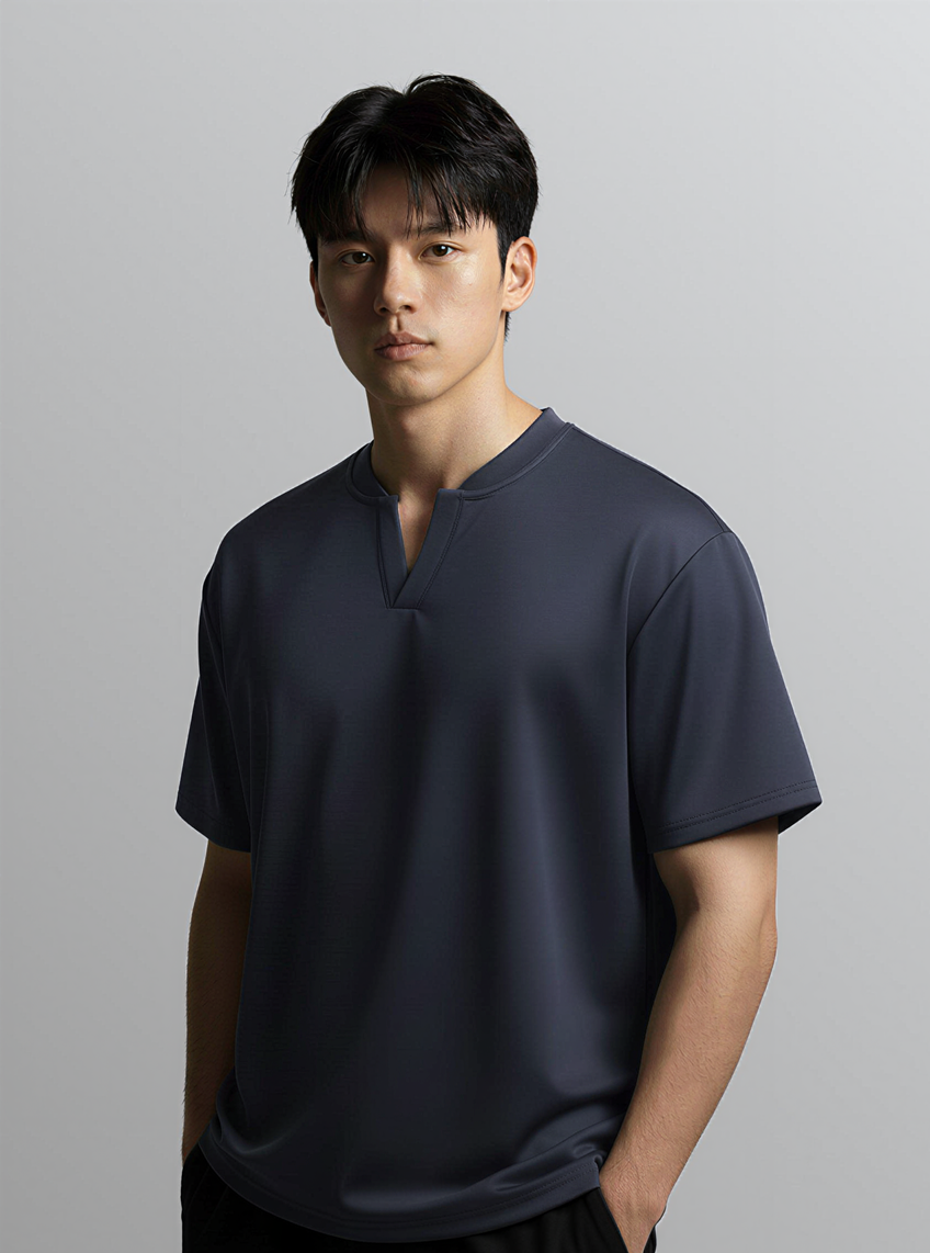 Nimbus Oversized V-Neck Shirt | Charcoal