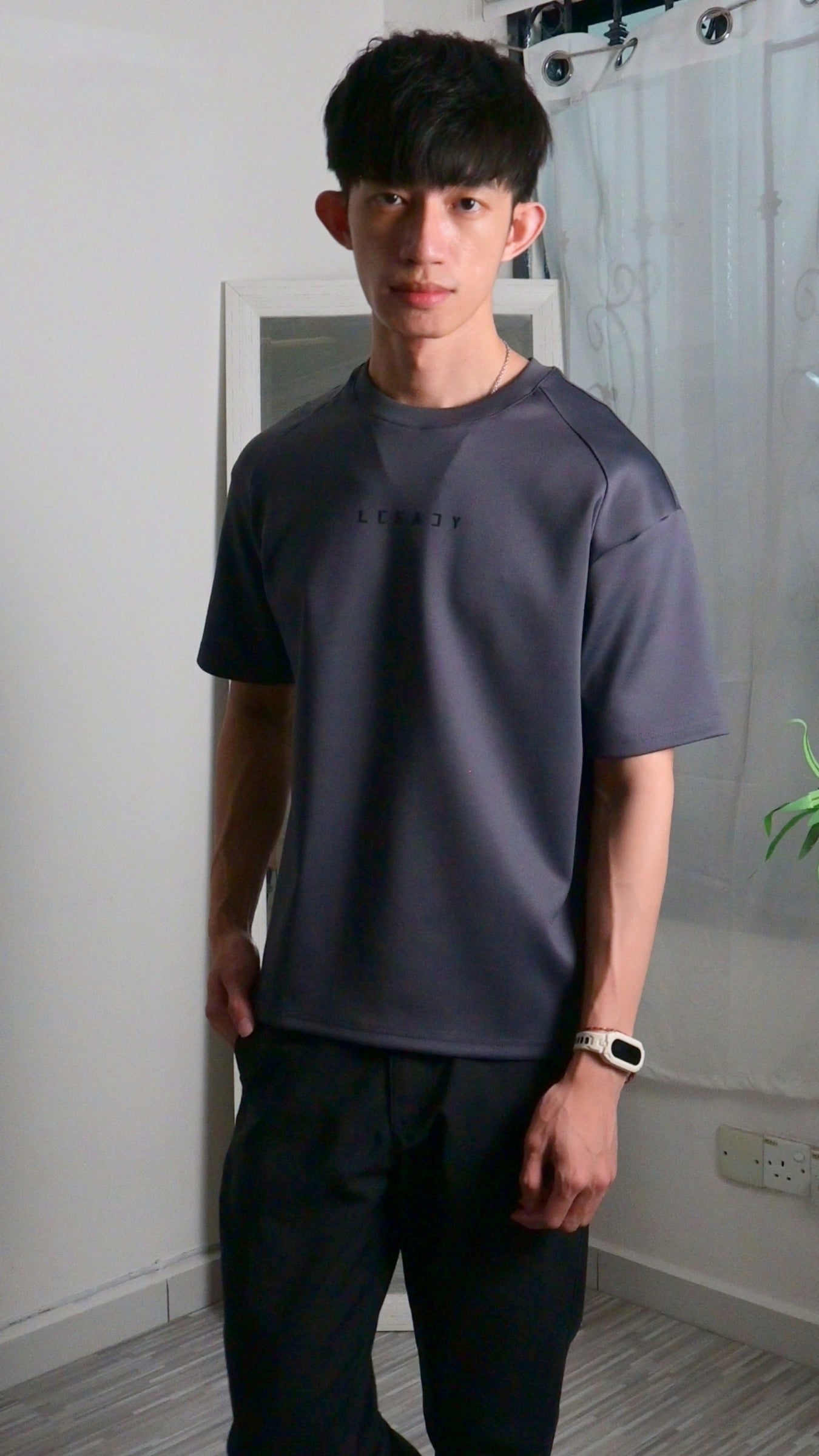 Nimbus Oversized Arc Tee | Charcoal