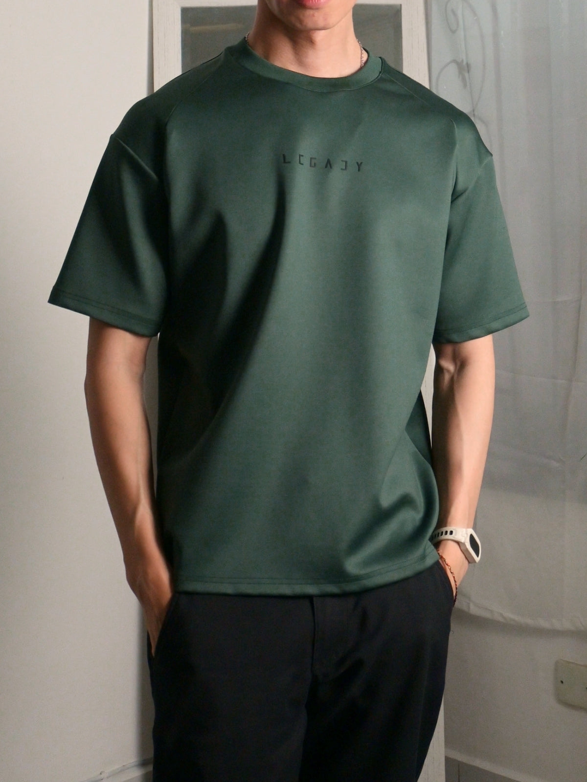 Nimbus Oversized Arc Tee | Dark Green